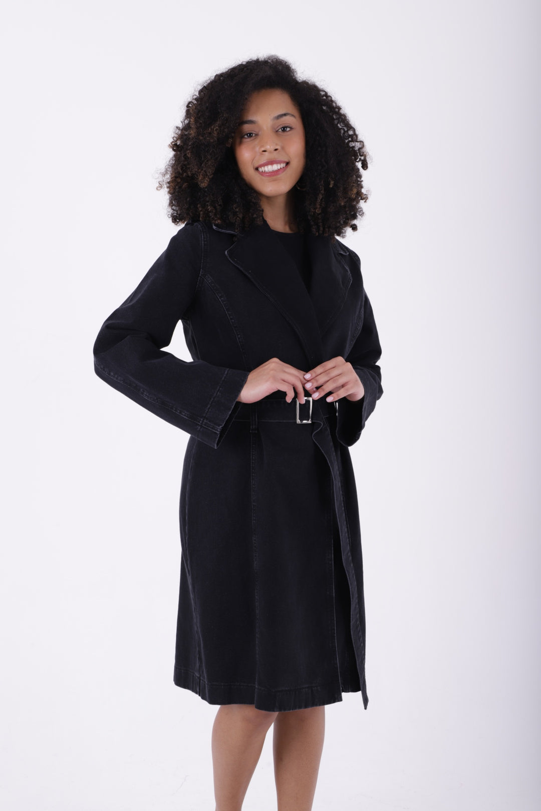 XLJ Denim Trench Coat with Denim Belt Mixed - Ocala