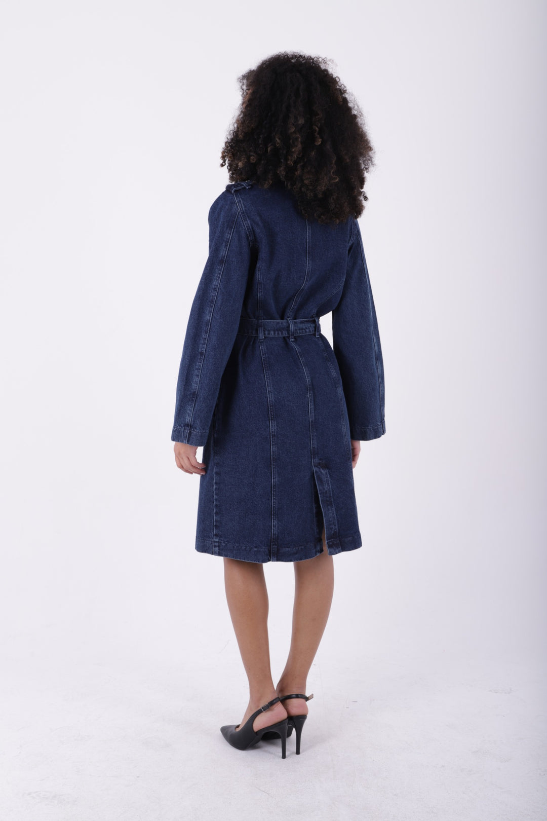 XLJ Denim Trench Coat with Denim Belt Mixed - Mansfield