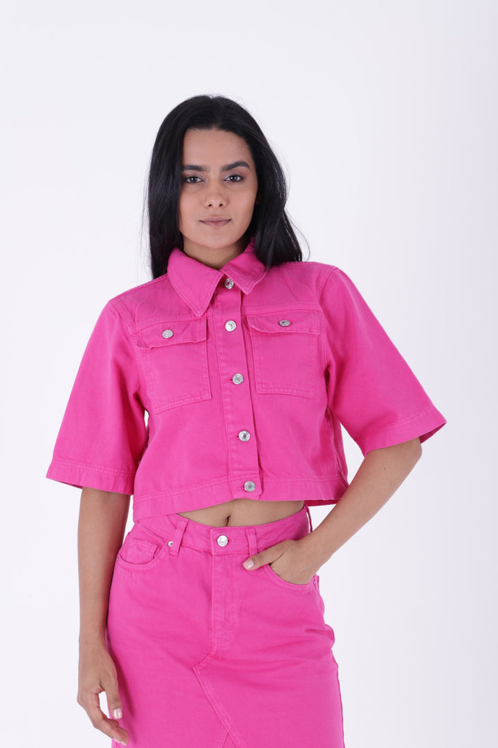 XLJ Short Denim Jacket with Short Sleeve and Buttons - Jocotitlán