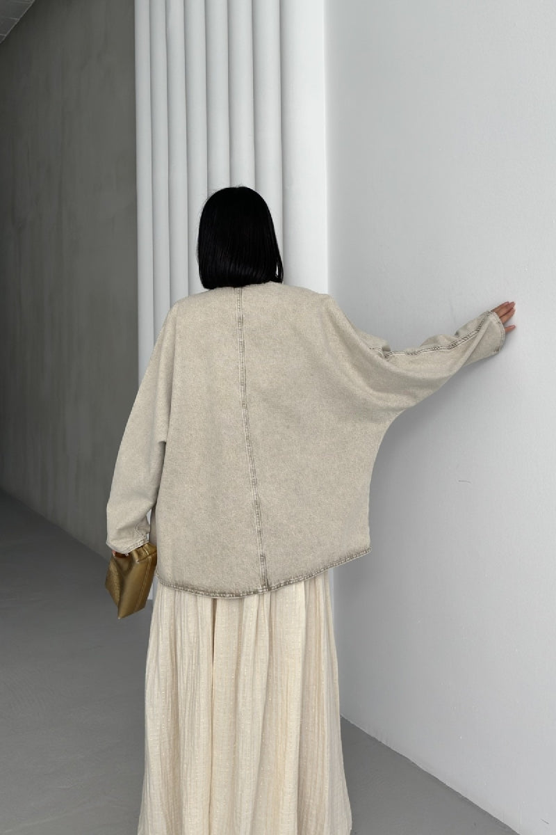XLJ Oversize Denim Jacket with Batwing Sleeves - Neubrandenburg