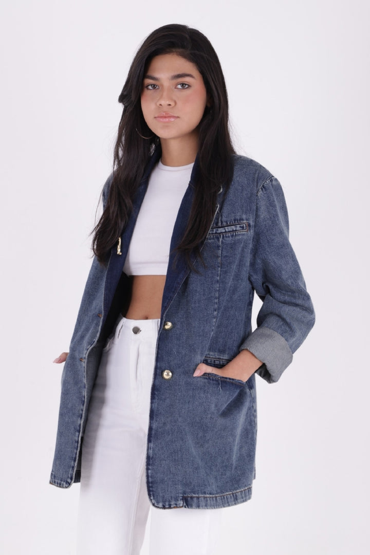 XLJ Double Breasted Buttoned Classic Blazer Jacket - Neath