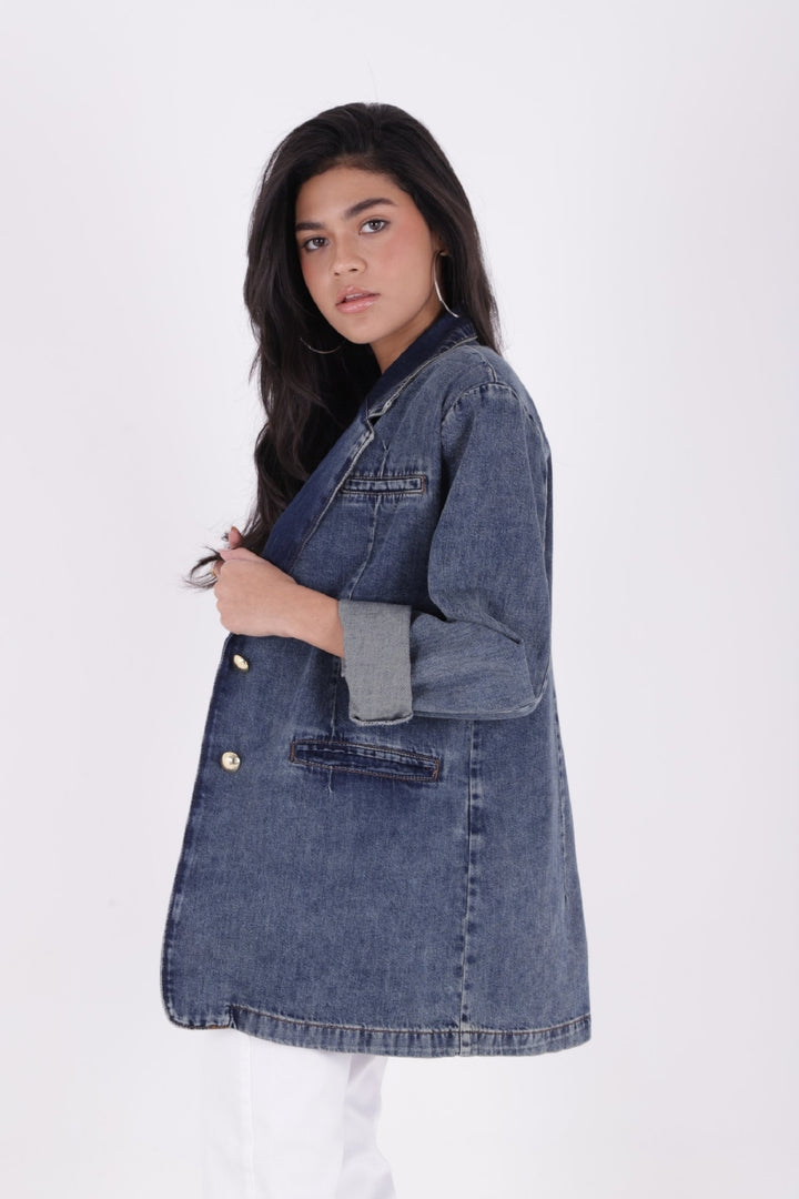 XLJ Double Breasted Buttoned Classic Blazer Jacket - Neath