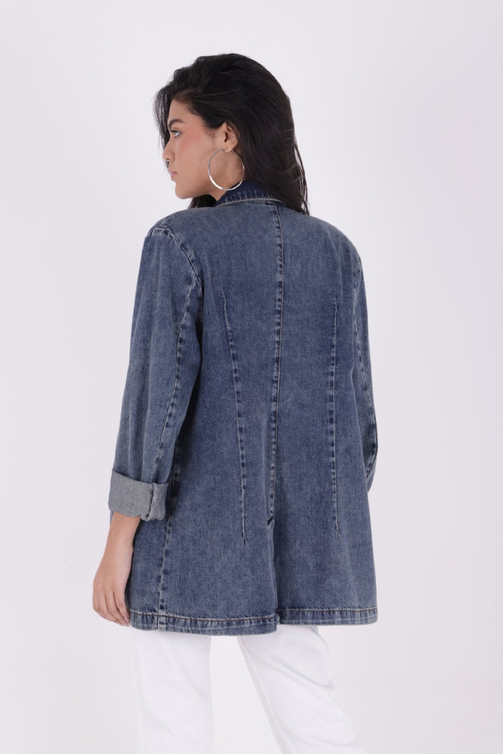 XLJ Double Breasted Buttoned Classic Blazer Jacket - Neath