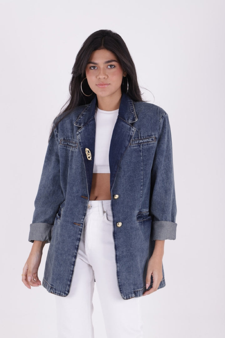 XLJ Double Breasted Buttoned Classic Blazer Jacket - Neath