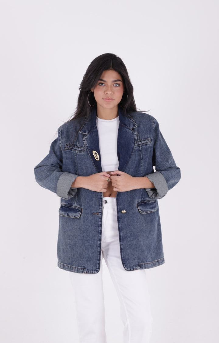 XLJ Double Breasted Buttoned Classic Blazer Jacket - Neath