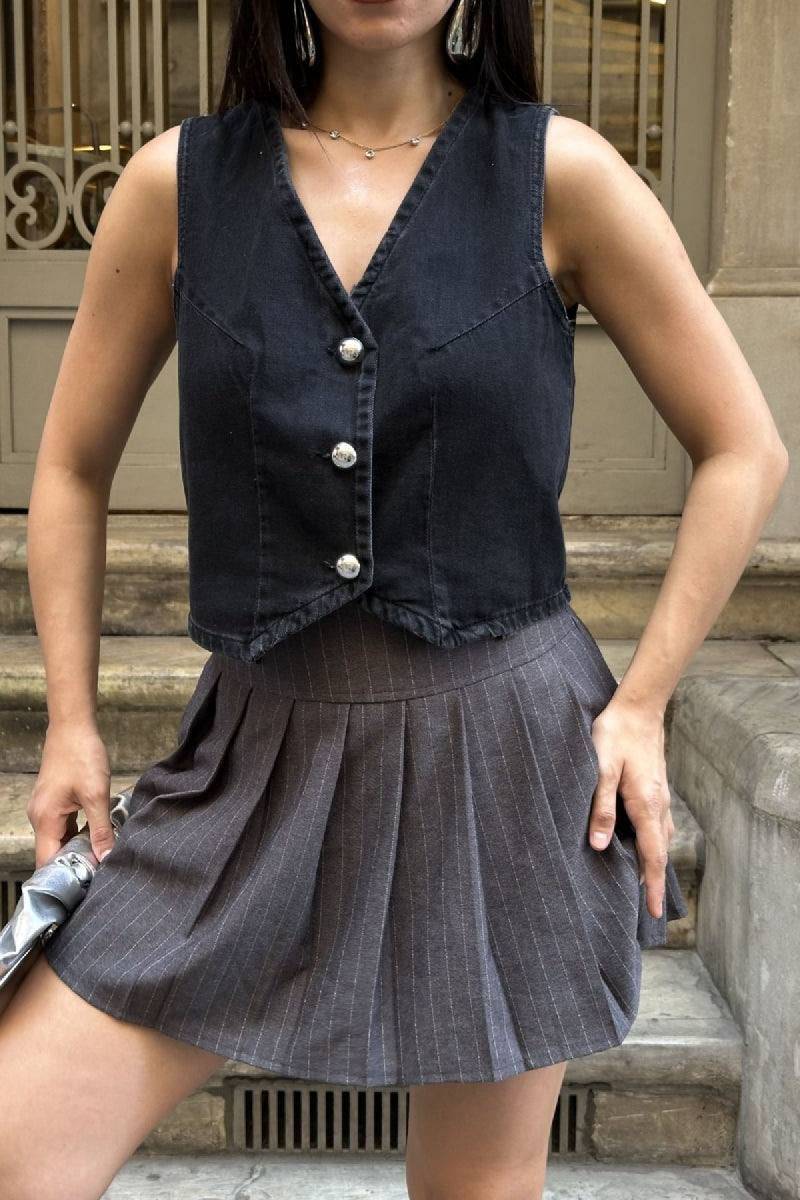 XLJ Denim Vest with Buttons - Malden