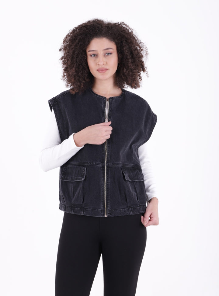 XLJ Oversize Denim Vest with Zipper - Völklingen
