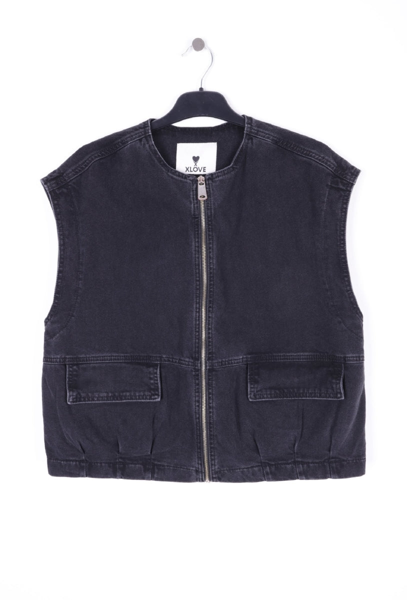 XLJ Oversize Denim Vest with Zipper - Völklingen