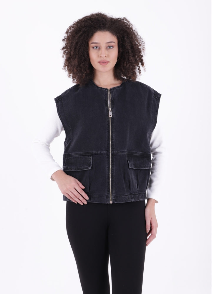 XLJ Oversize Denim Vest with Zipper - Völklingen