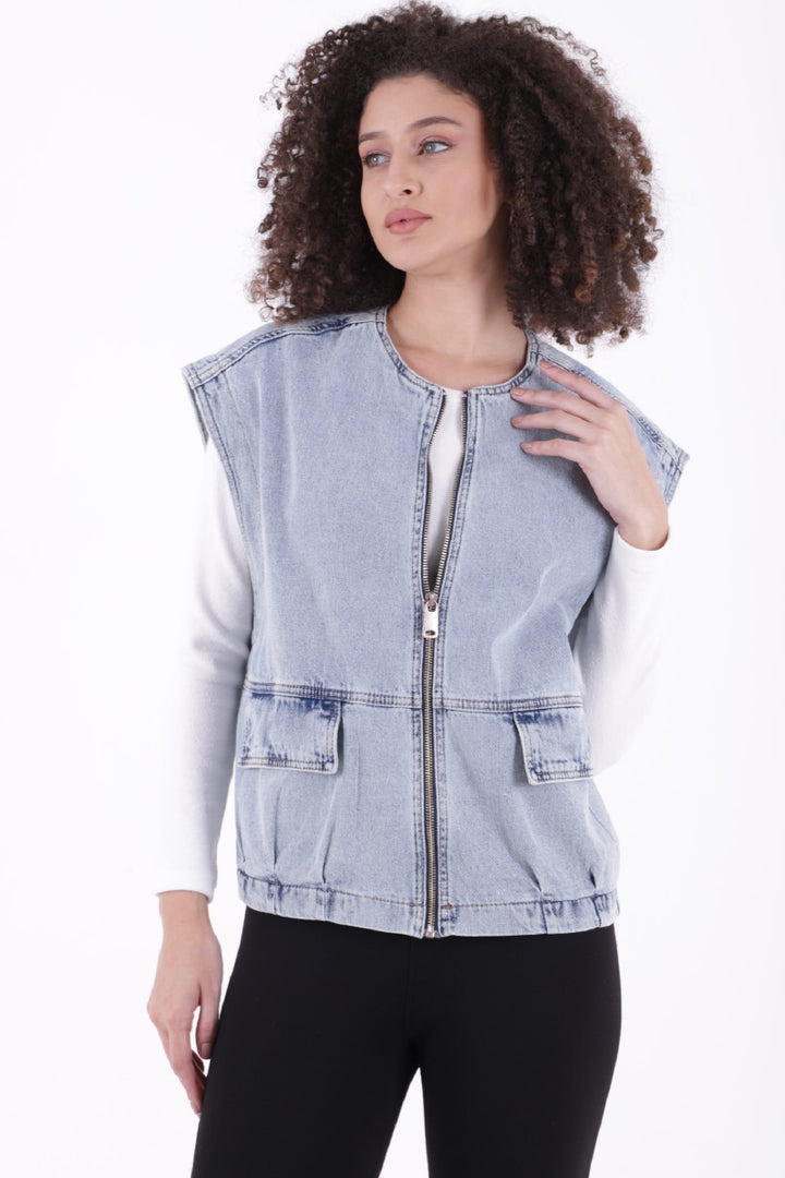 XLJ Oversize Denim Vest with Zipper - Oberhausen