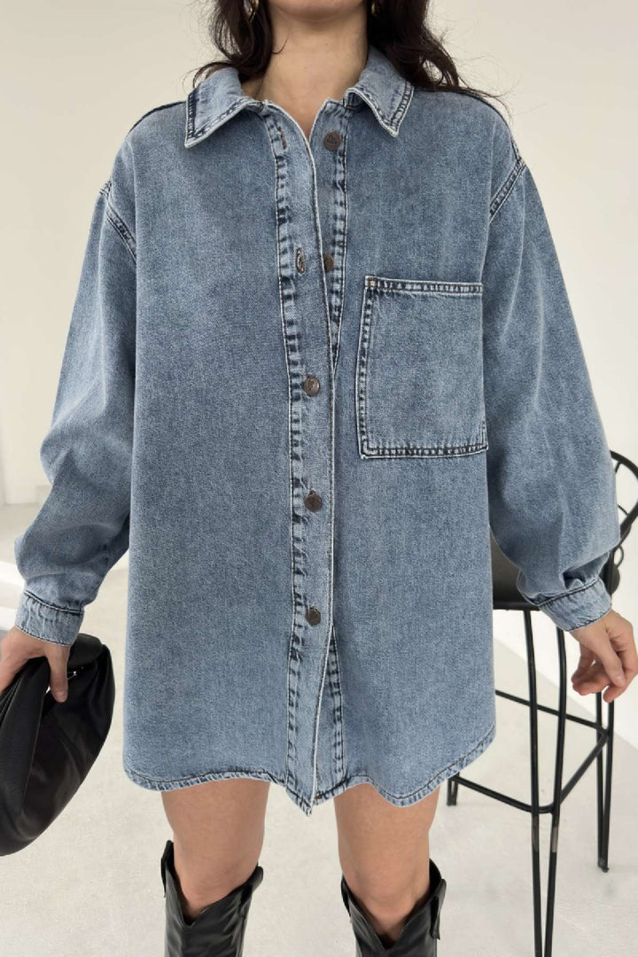 XLJ Oversize Denim Jacket with Buttons - León