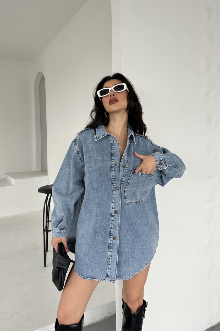 XLJ Oversize Denim Jacket with Buttons - León