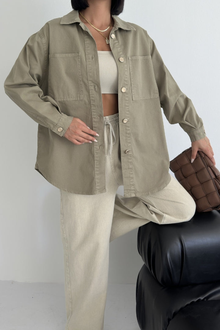 XLJ Oversize Denim Jacket with Buttons - Siena