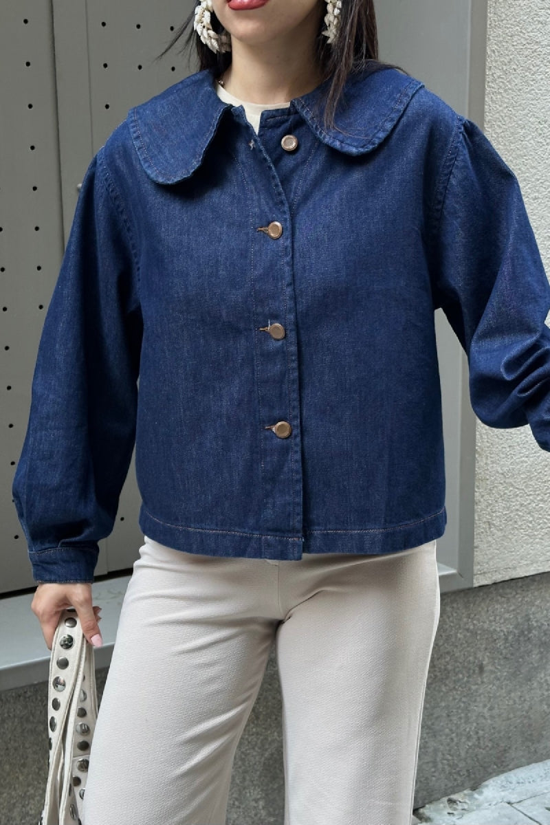 XLJ Baby Collar Denim Shirt - Harlow