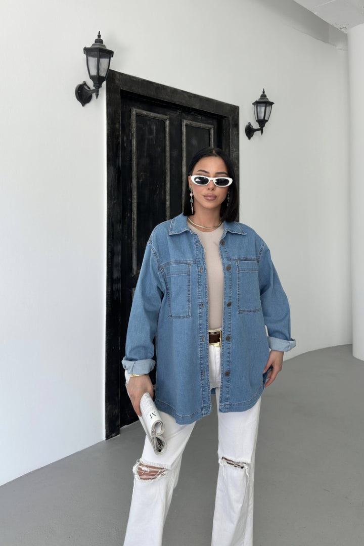 XLJ Denim Shirt with Pockets - Snizhne