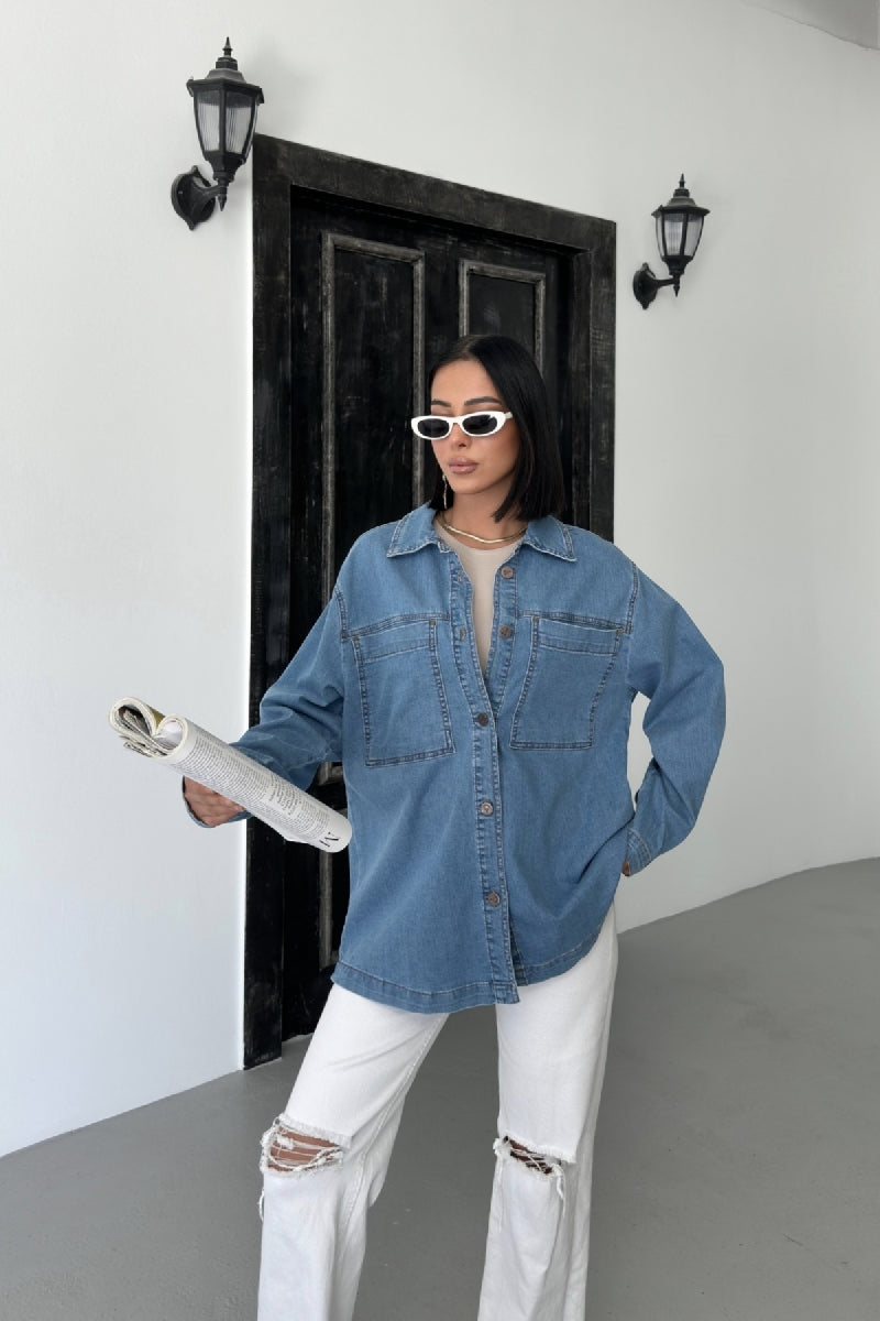 XLJ Denim Shirt with Pockets - Snizhne