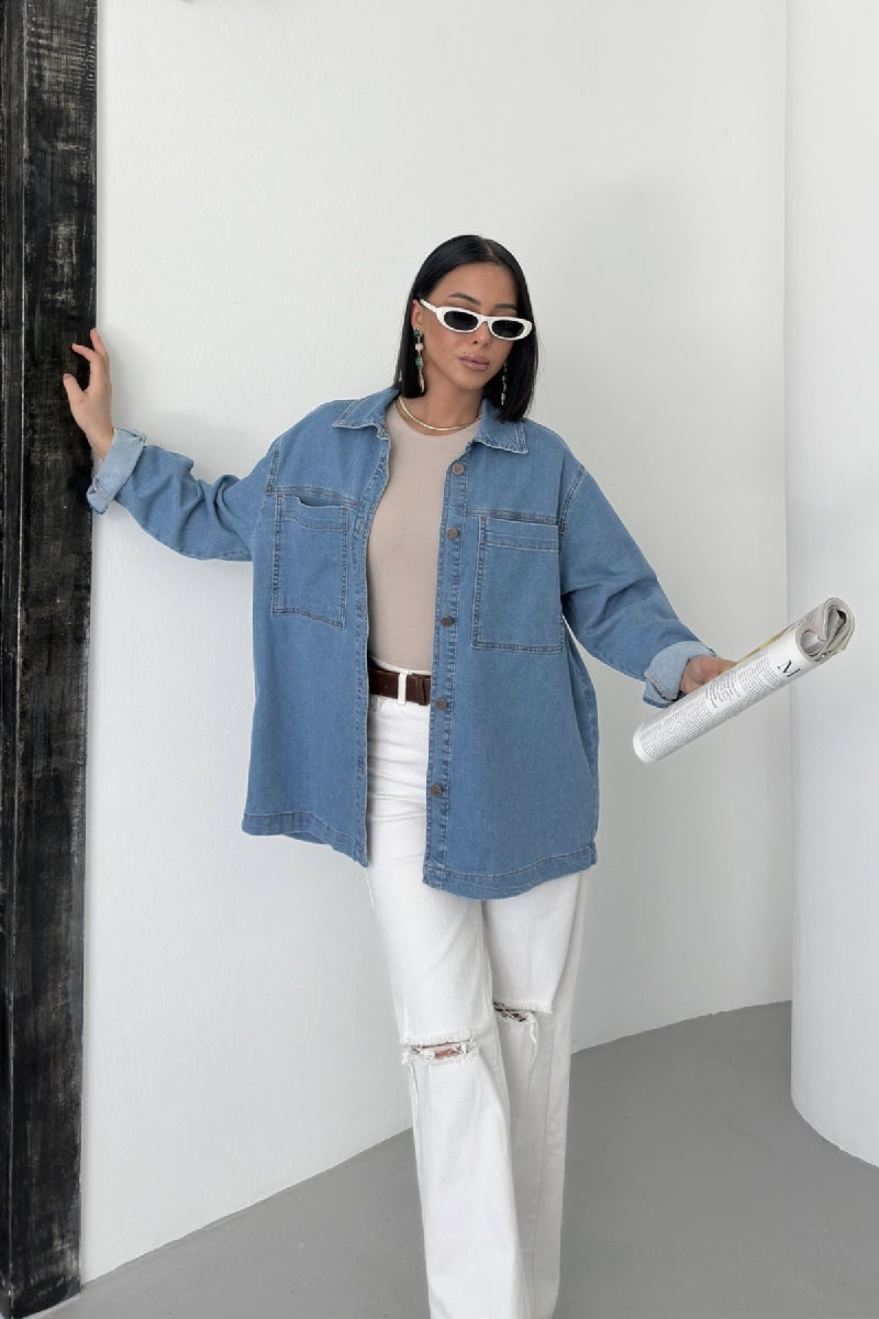 XLJ Denim Shirt with Pockets - Snizhne