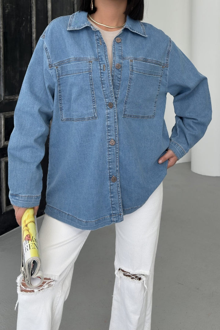 XLJ Denim Shirt with Pockets - Snizhne