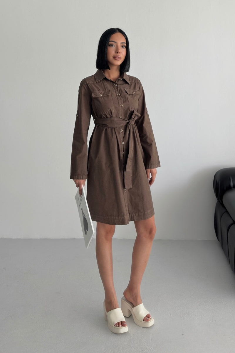 XLJ Long Shirt Dress with Buttons 6012 Mixed - Bowling Green