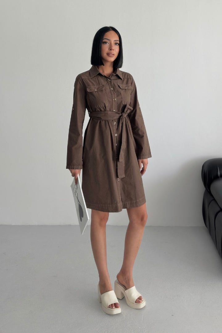 XLJ Long Shirt Dress with Buttons 6012 Mixed - Bowling Green