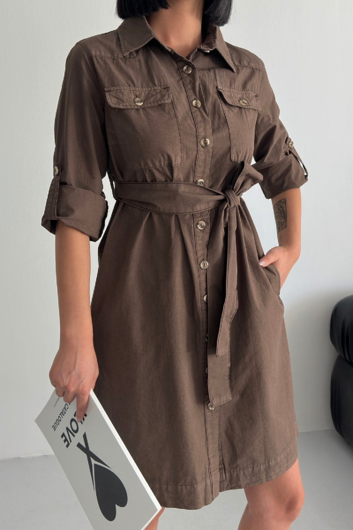 XLJ Long Shirt Dress with Buttons 6012 Mixed - Bowling Green