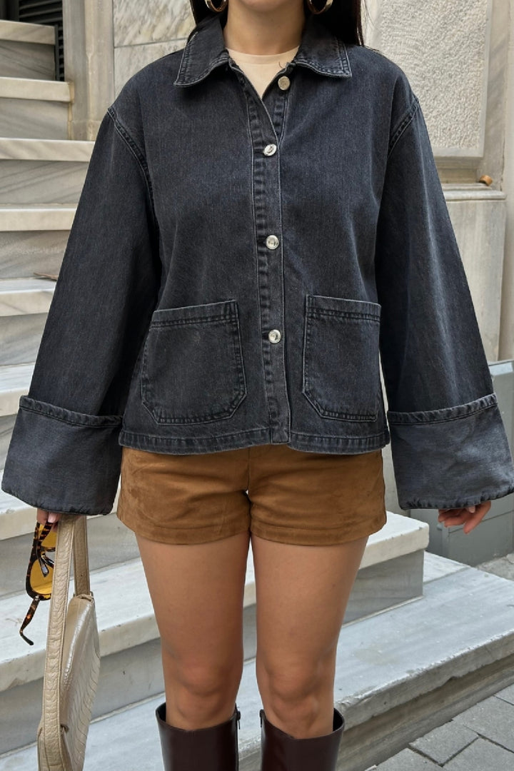 XLJ Denim Jacket with Folded Sleeves - Coachella