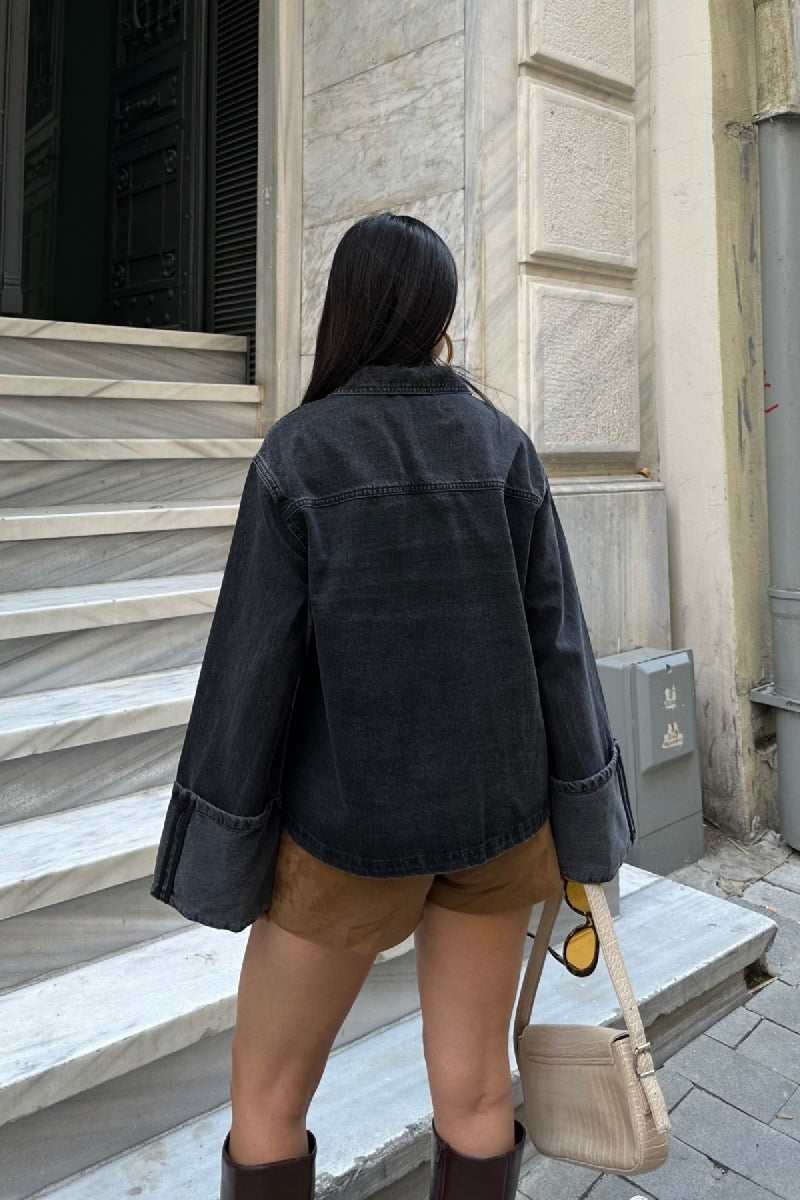 XLJ Denim Jacket with Folded Sleeves - Coachella
