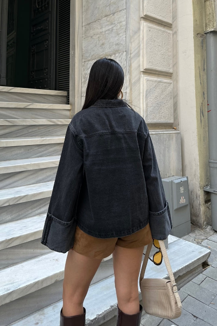XLJ Denim Jacket with Folded Sleeves - Coachella