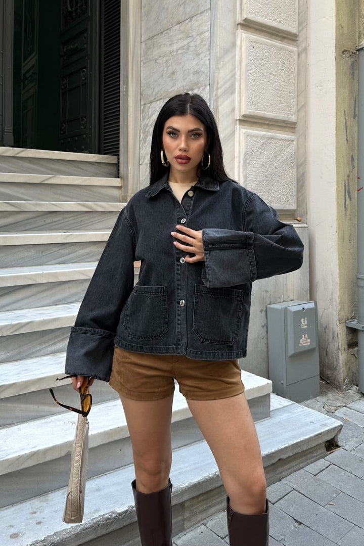 XLJ Denim Jacket with Folded Sleeves - Coachella