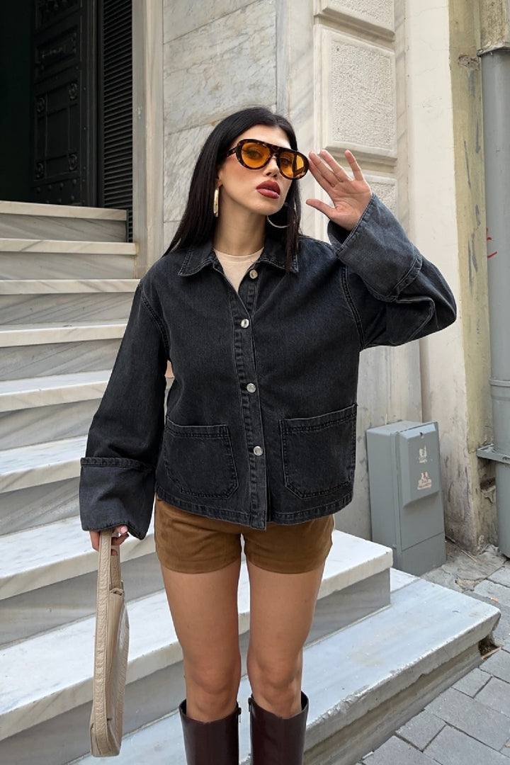 XLJ Denim Jacket with Folded Sleeves - Coachella