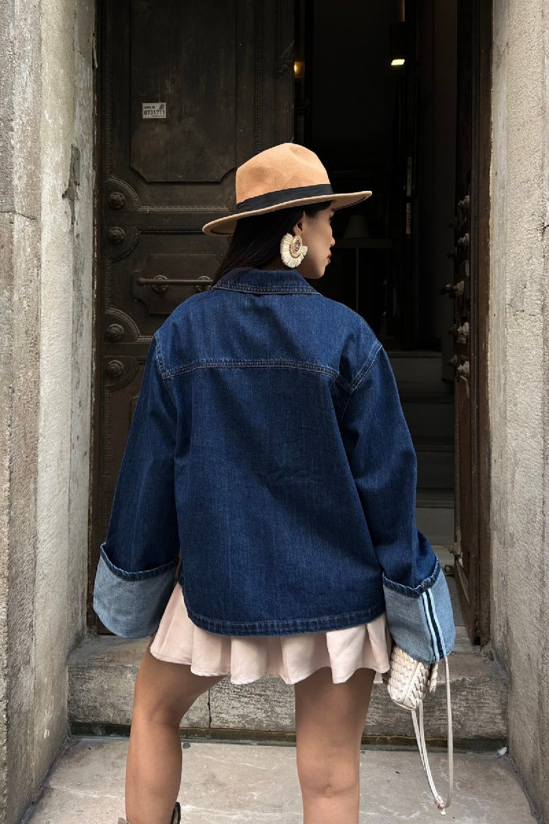 XLJ Denim Jacket with Folded Sleeves - Fair Lawn