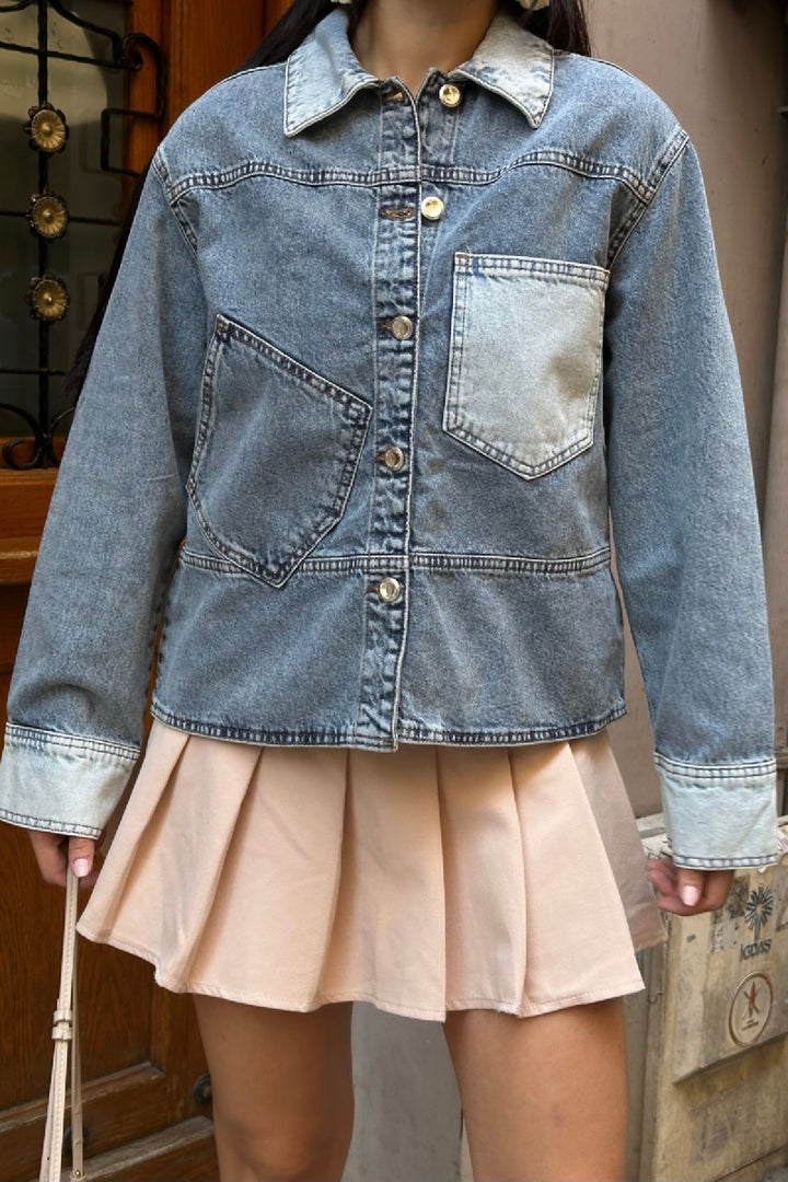 XLJ Pocket Detailed Classic Denim Jacket - Moncton