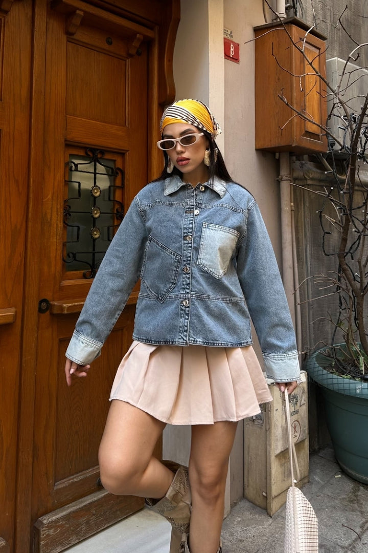XLJ Pocket Detailed Classic Denim Jacket - Moncton