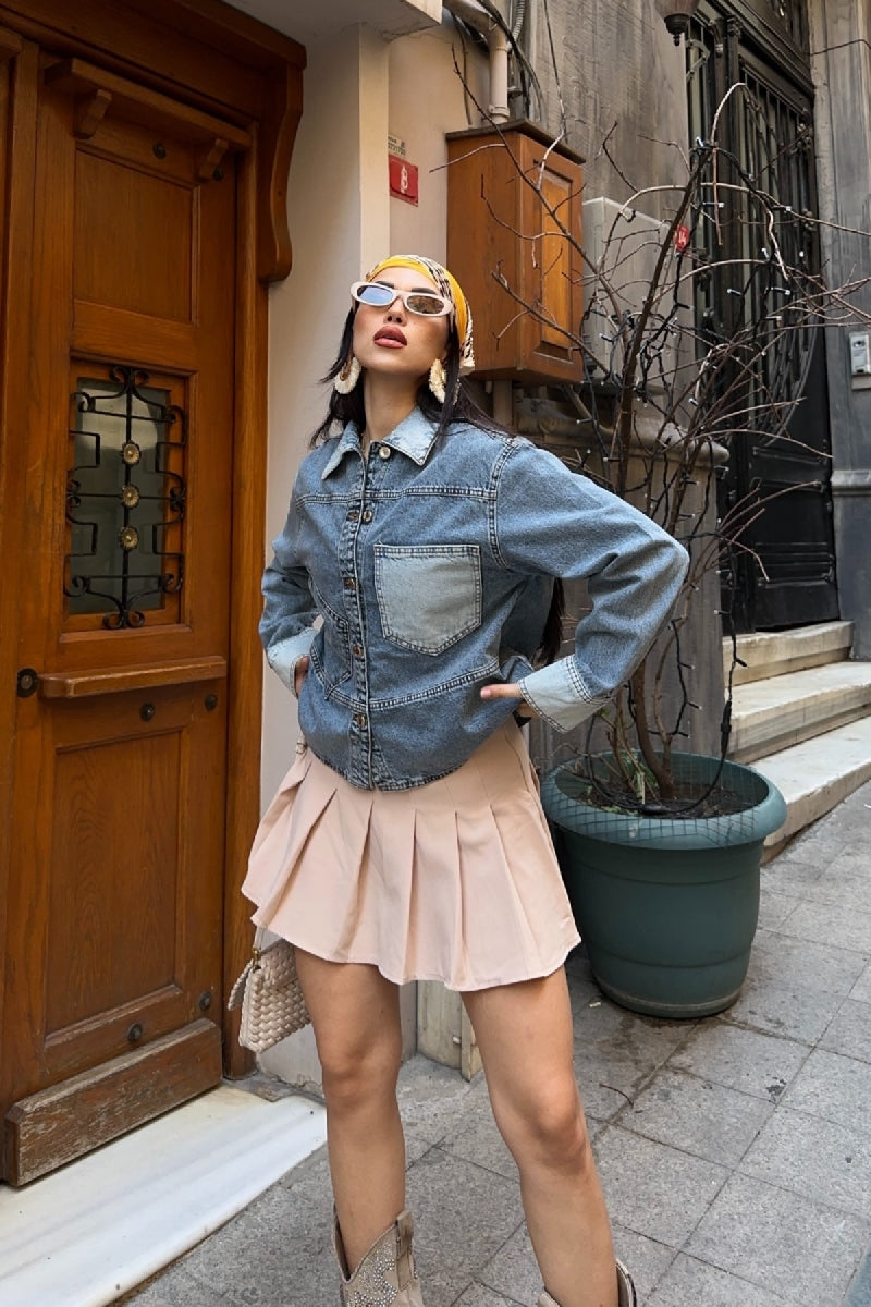 XLJ Pocket Detailed Classic Denim Jacket - Moncton