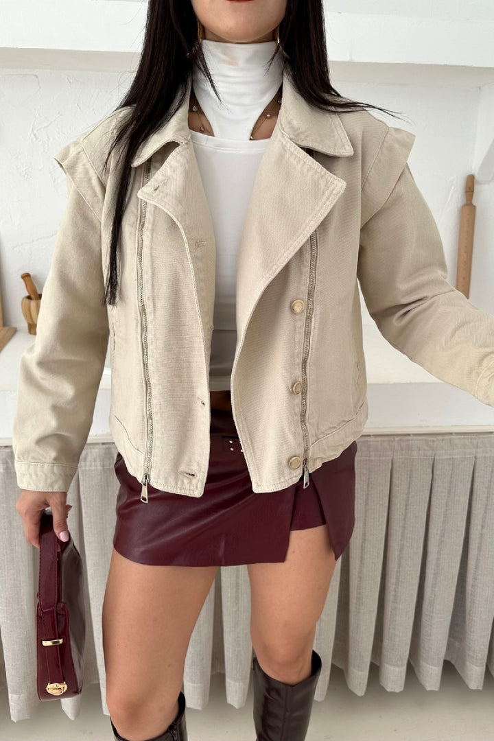 XLJ Zipper Detail Denim Jacket - St. Charles