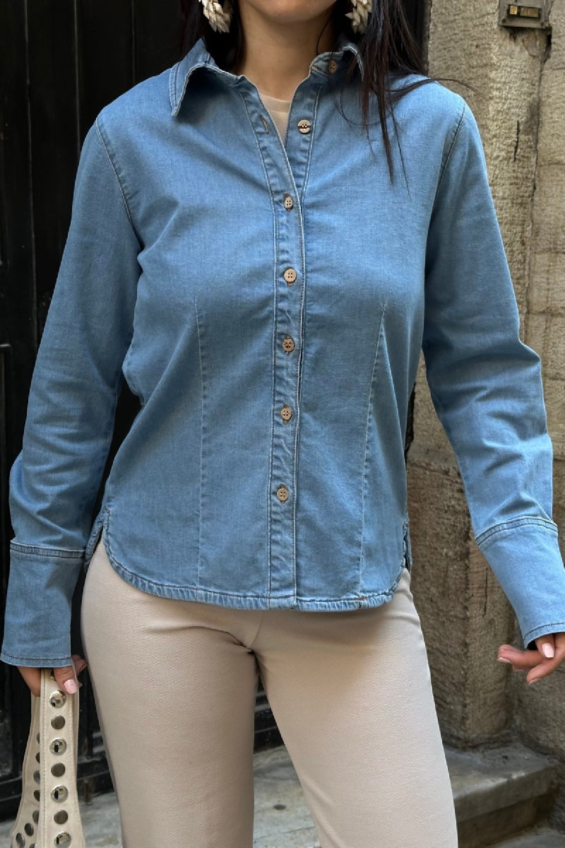 XLJ Denim Shirt with Sleeve Detail - Irvine