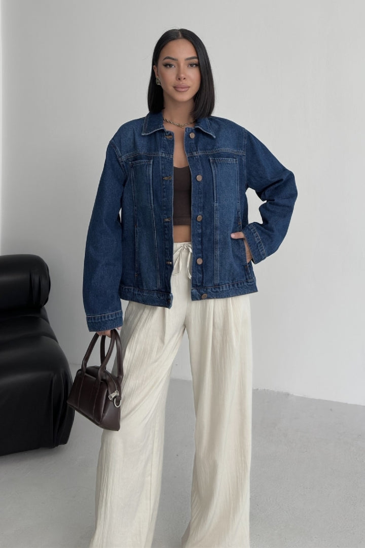 XLJ Pocket Detail Denim Jacket - Pearland