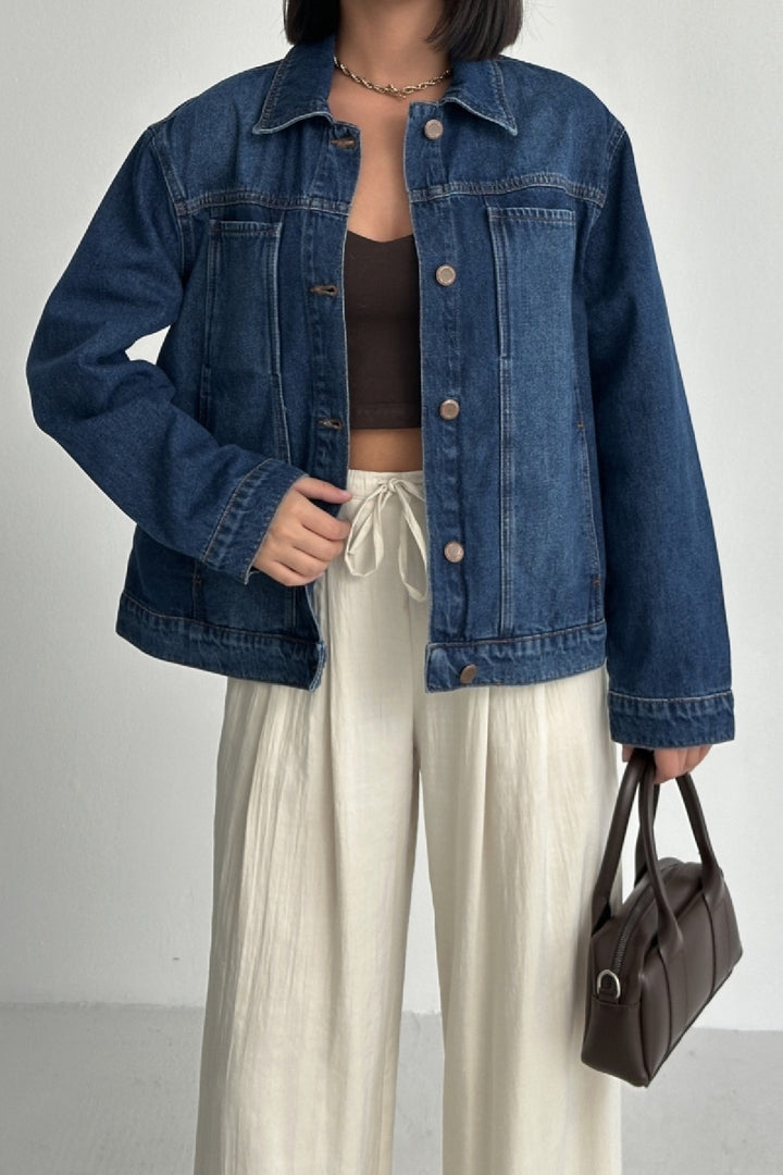 XLJ Pocket Detail Denim Jacket - Pearland