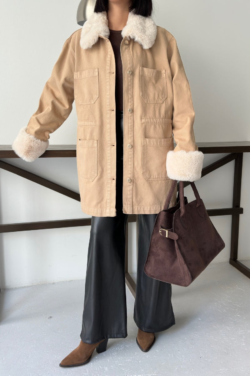 XLJ Medium Denim Jacket with Fur Details - Petatlán