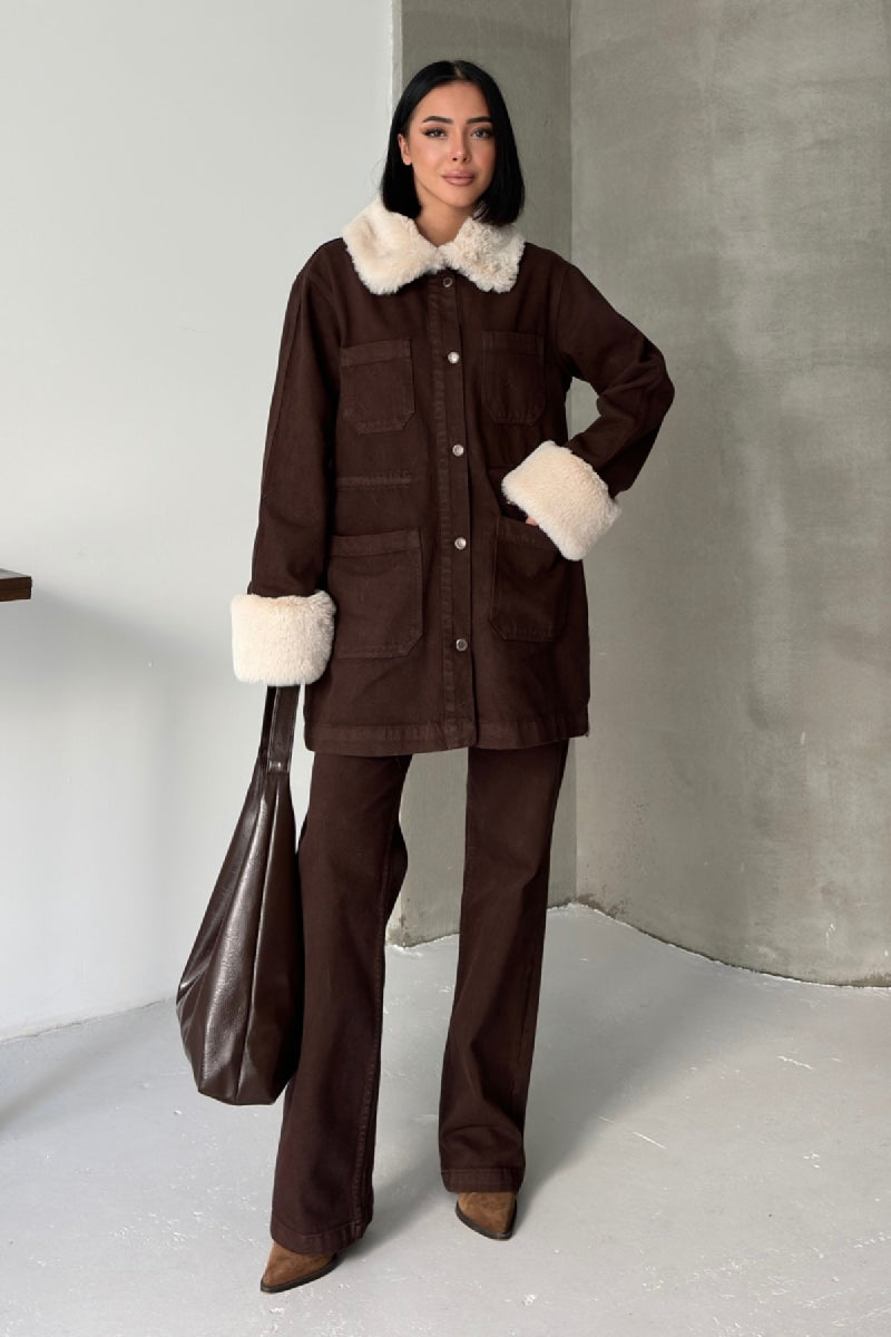 XLJ Medium Denim Jacket with Fur Details - Henderson