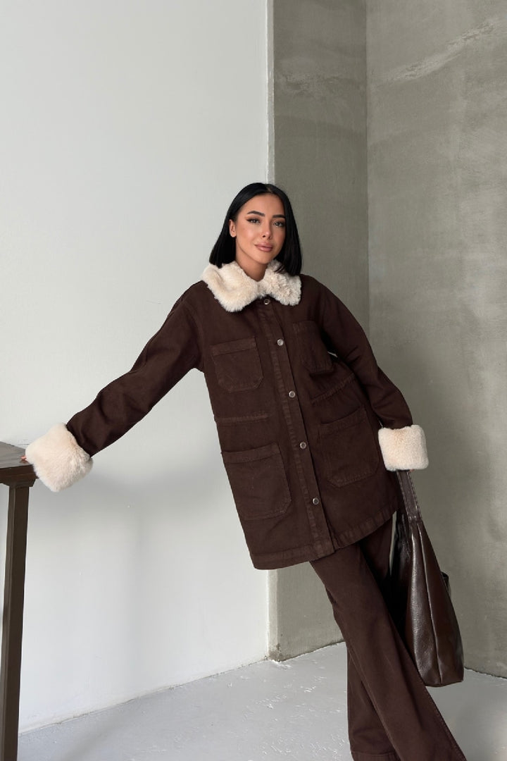 XLJ Medium Denim Jacket with Fur Details - Henderson