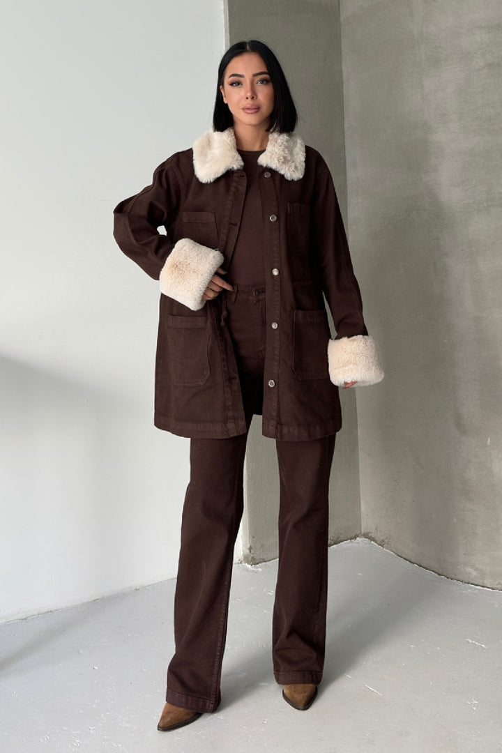 XLJ Medium Denim Jacket with Fur Details - Henderson