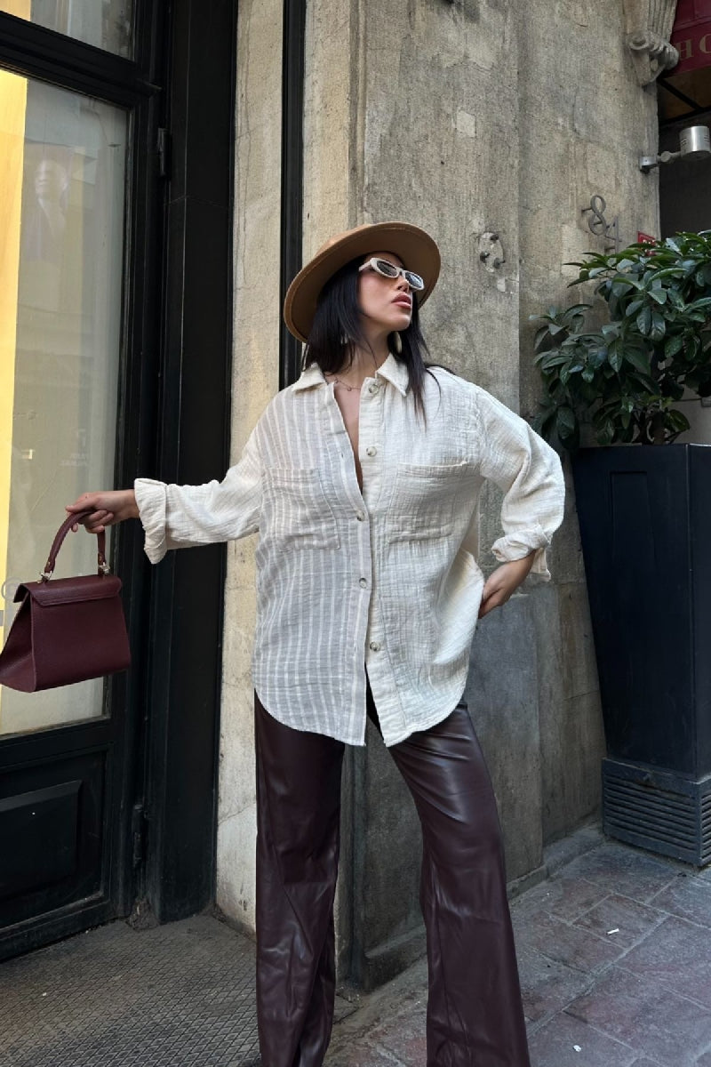 XLJ Oversized Shirt with Striped Pattern - St. Cloud