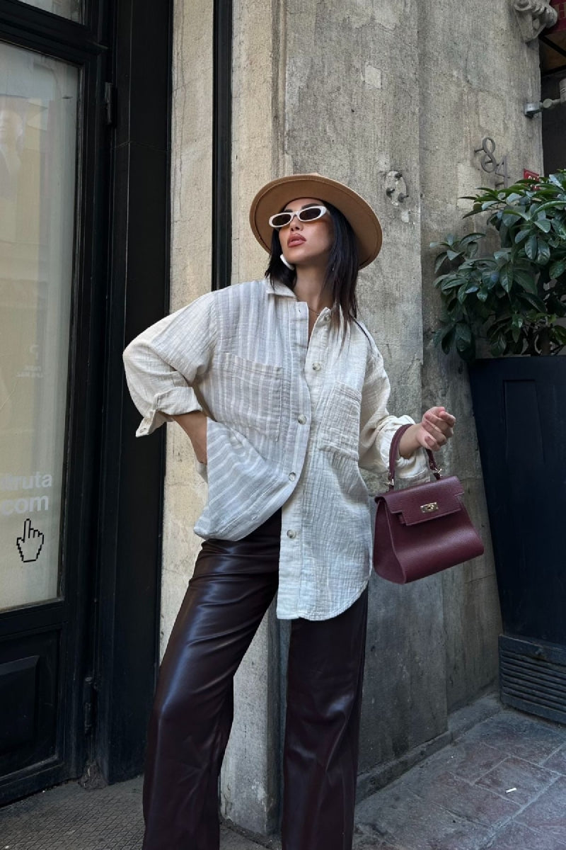 XLJ Oversized Shirt with Striped Pattern - St. Cloud