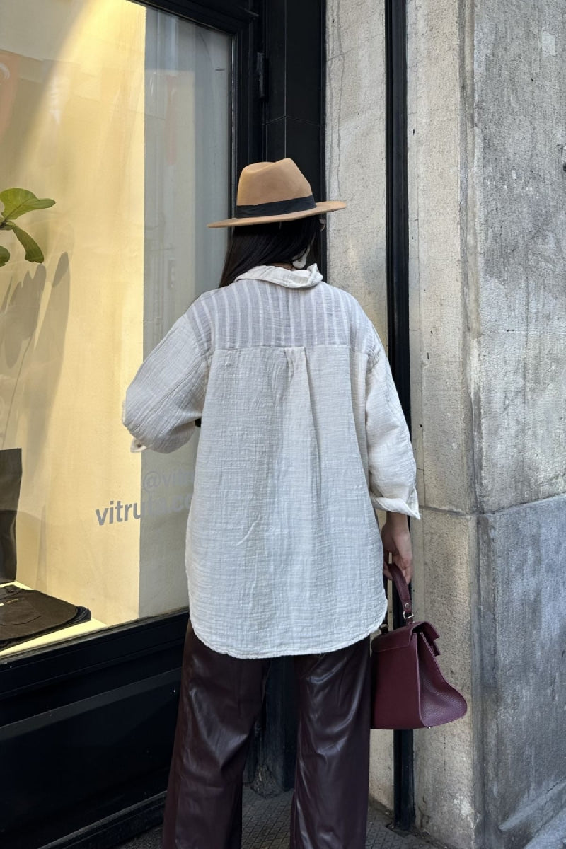 XLJ Oversized Shirt with Striped Pattern - St. Cloud