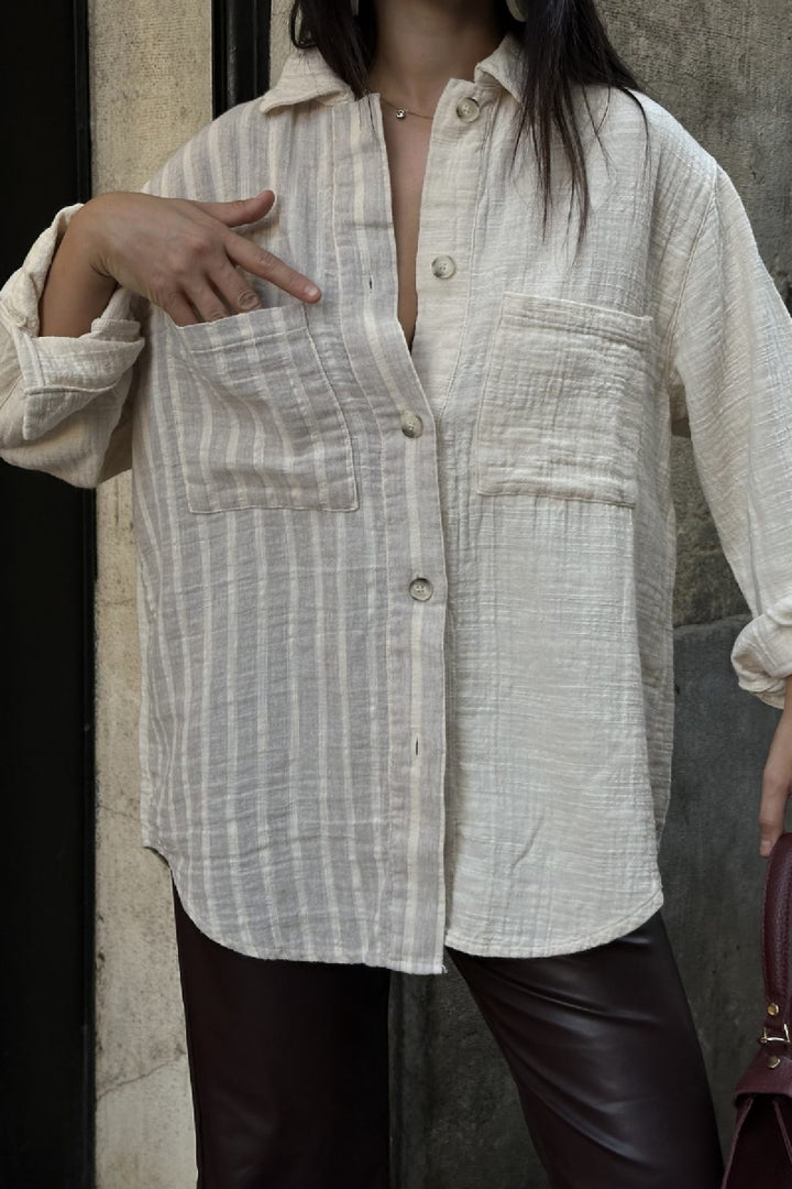 XLJ Oversized Shirt with Striped Pattern - St. Cloud