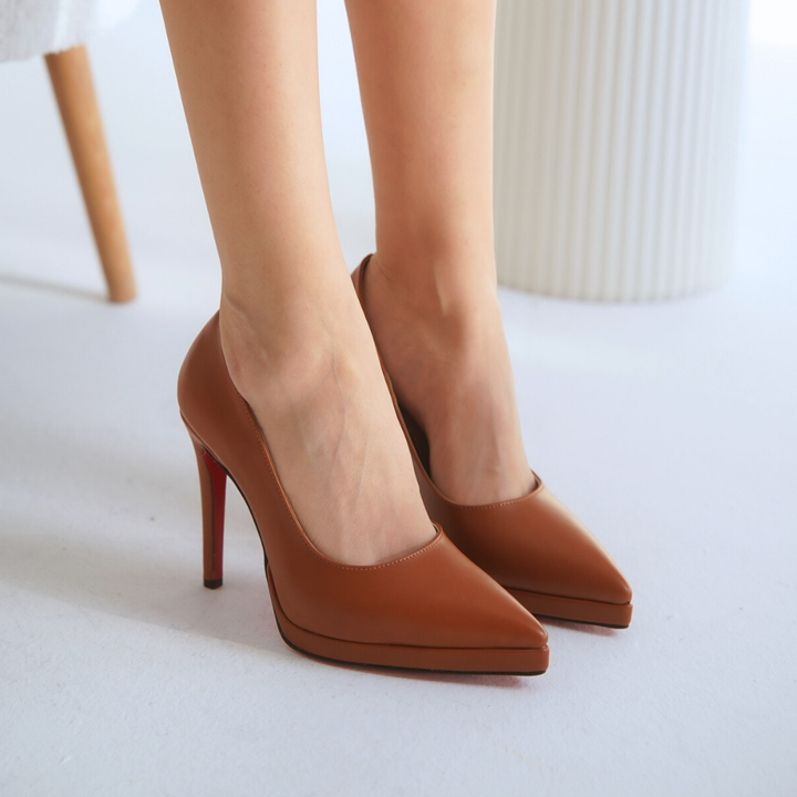 DSM Status Taba Leather Low Platform Stiletto - Marina di Carrara