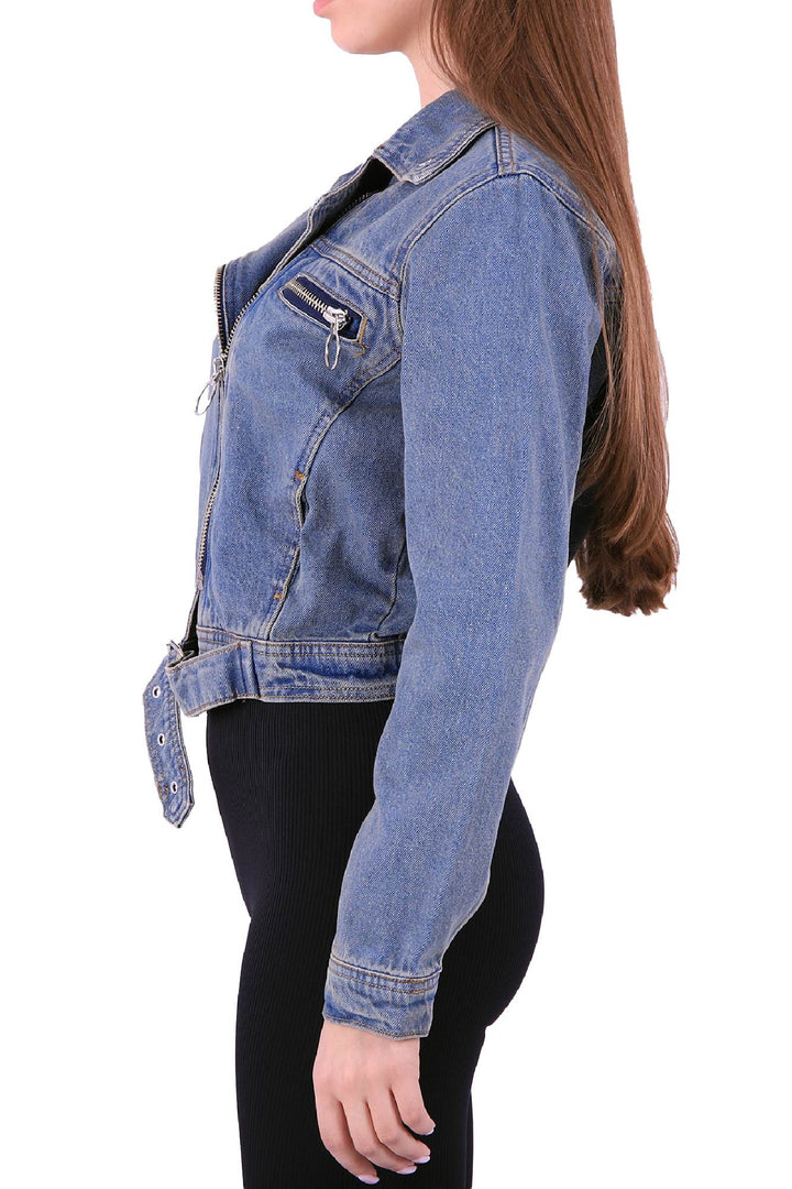 XLJ Short Jacket With Zipper and Self Belt on Waist Mixed - San Antonio Enchisi