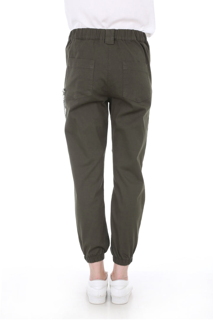 BGD Women CARGO PANTS WITH CHAIN ACCESSORY - Khaki - Glenview
