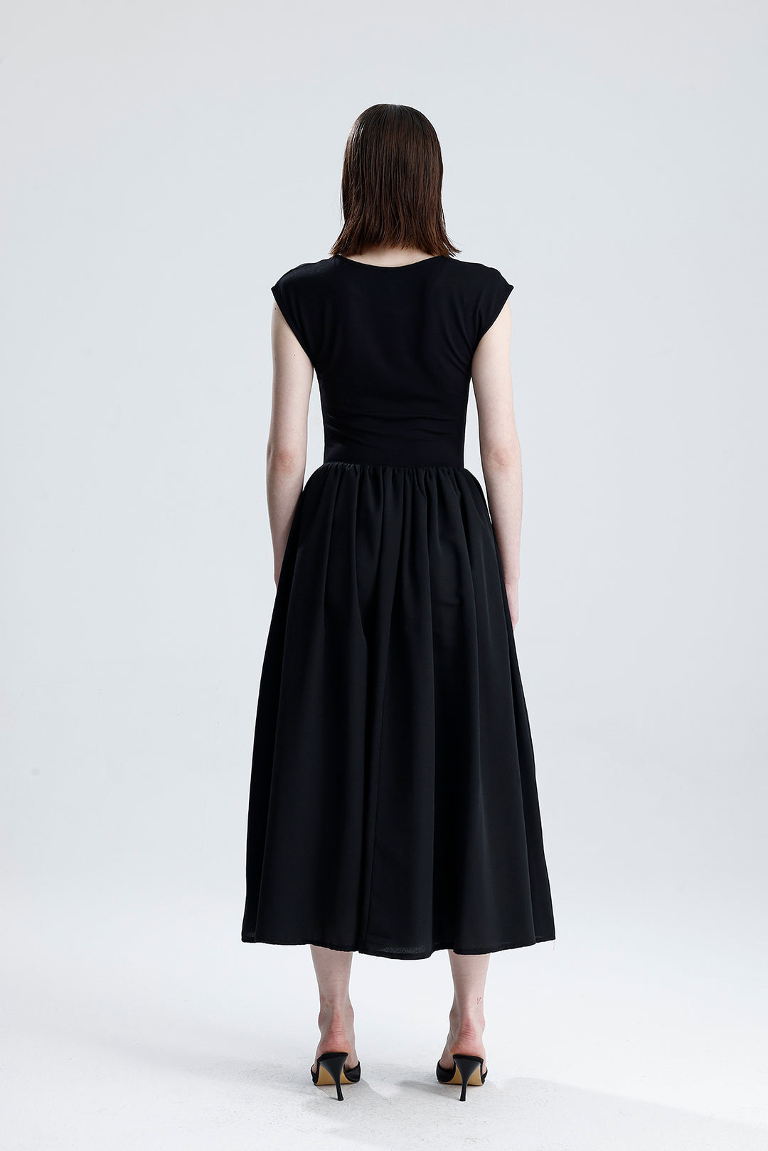 SNS Sense Black Lower Tricotton Upper Lycra Viscose Waist Elastic Sleeveless Dress - Richmond West